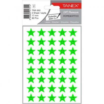 Sticker smiley stars verzi 80/set tnx-302 tanex