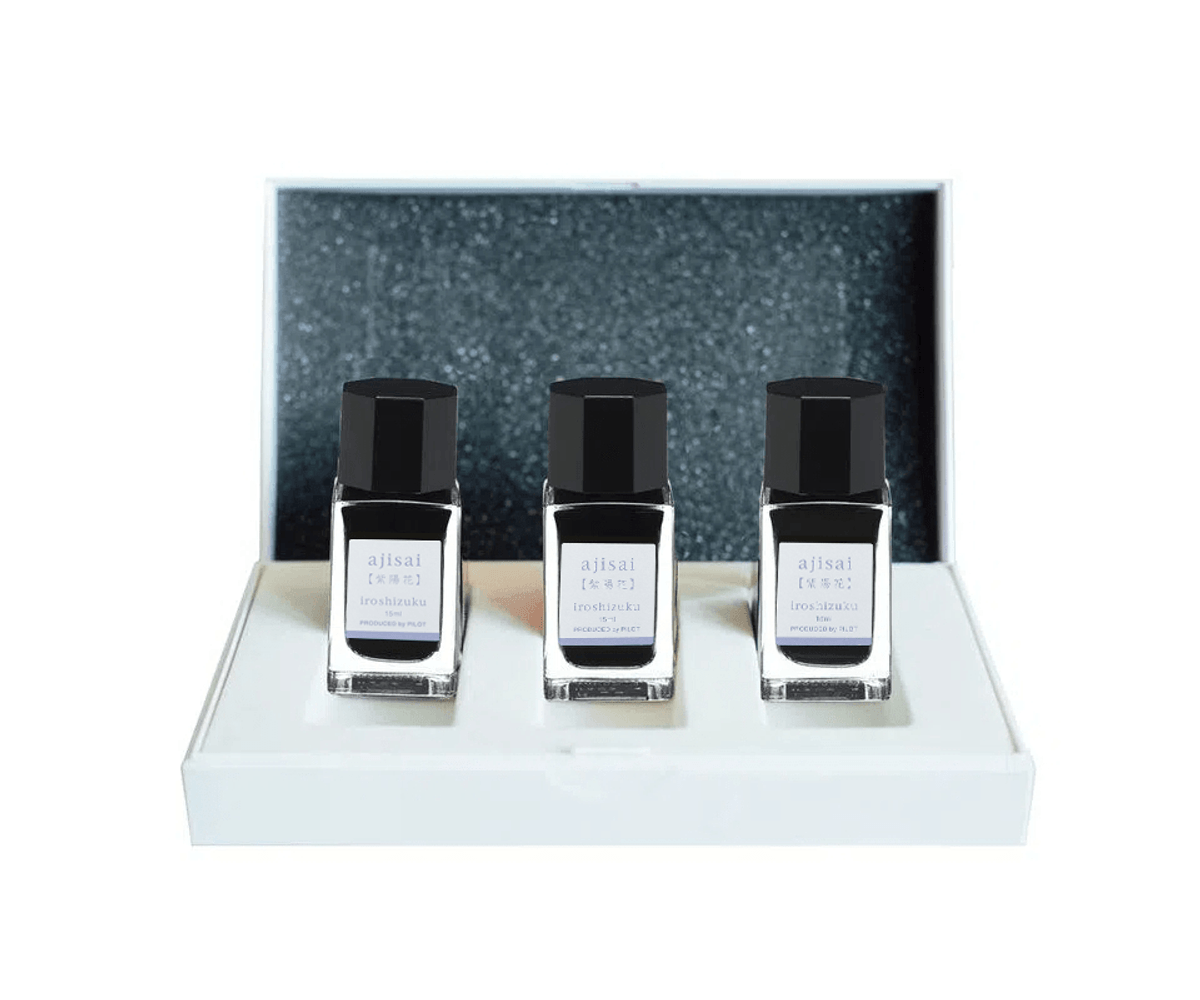 Set 3 cerneala iroshizuku albastra ajisai 15ml