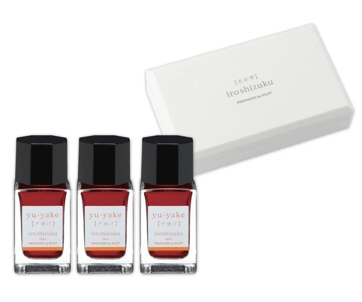 Set 3 cerneala iroshizuku portocalie  15ml pink-15-yu-3c