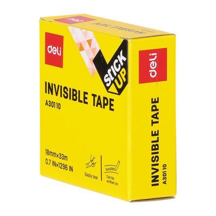 Banda adeziva 18mm*33m invisible cut carton deli dlea30110