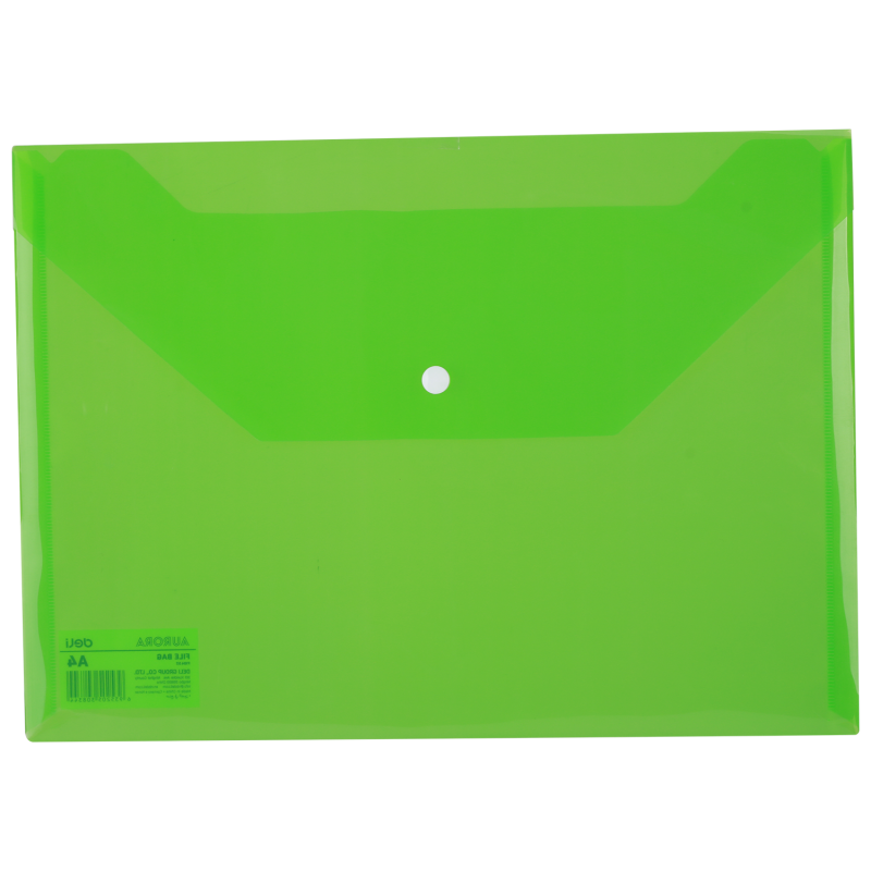 Mapa plastic cu buton a4 verde deli dlef10452