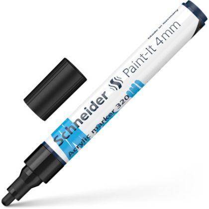 Marker vopsea acrilica paint-it 320 4mm schneider negru