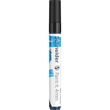 Marker vopsea acrilica paint-it 320 4mm schneider negru