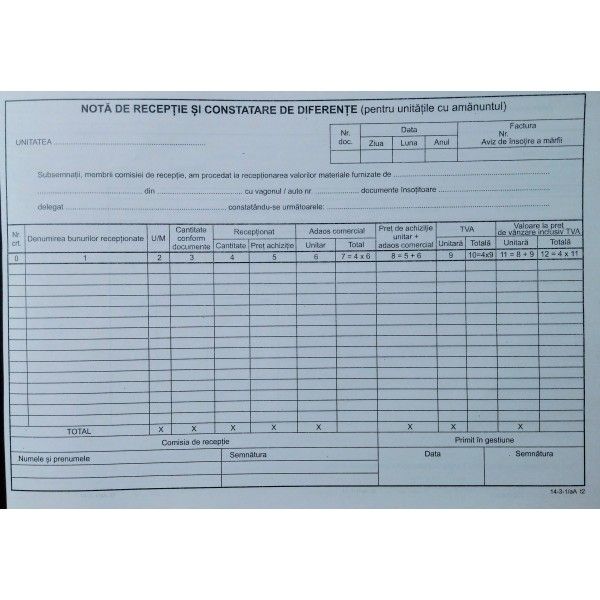 Nota de rec m nou unit am colo                              