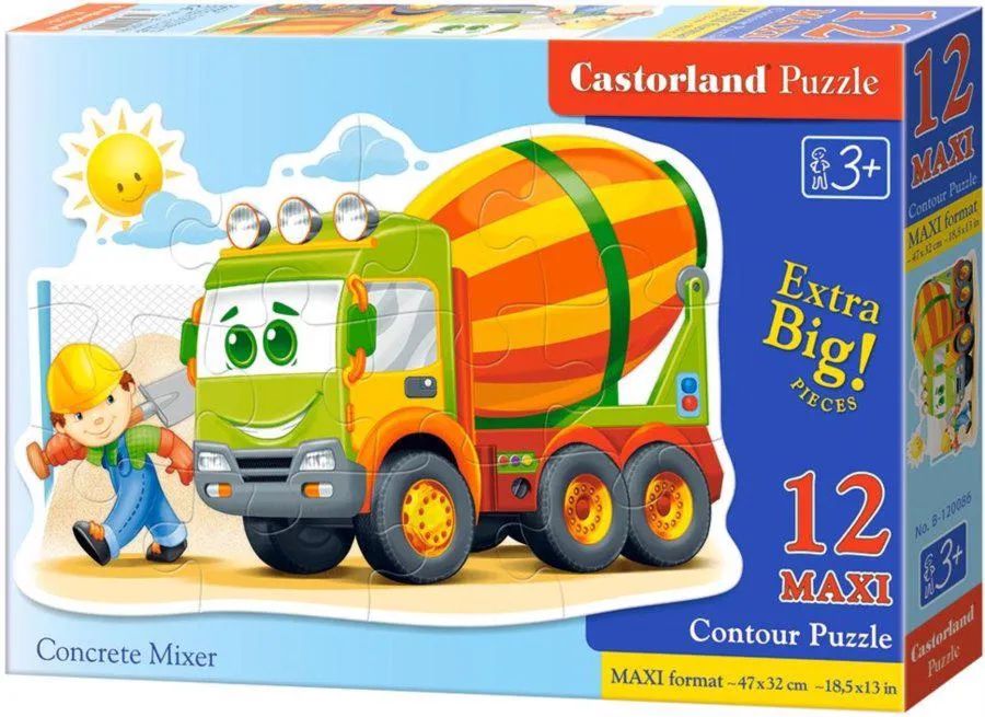 Puzzle 12 piese maxi concrete mixer castorland 120086