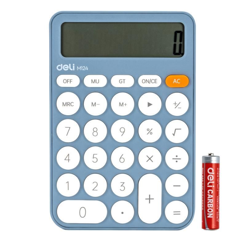 Calculator birou 12dig pls fash em124 bleu deli dlem124b+++