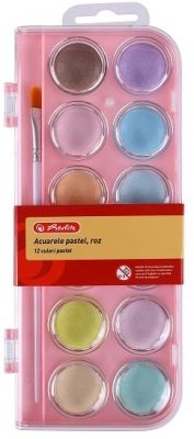 Acuarele tip pastila pastel 12 culori roz 9495260