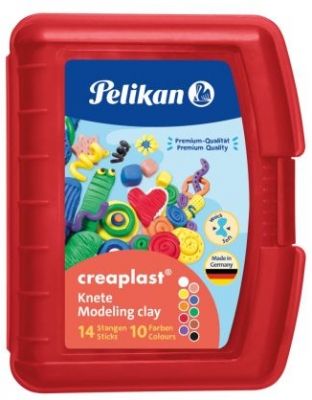 Plastilina creaplast 240g set 10 cul asort cut rosie 606745