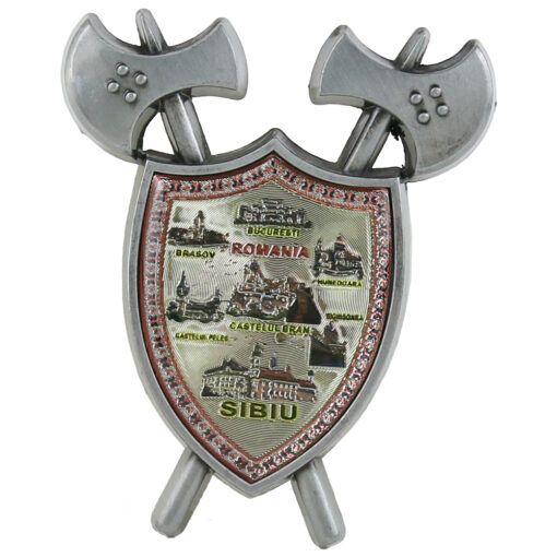 Magnet de frigider scut romania 5.5x7cm din metal 1006h