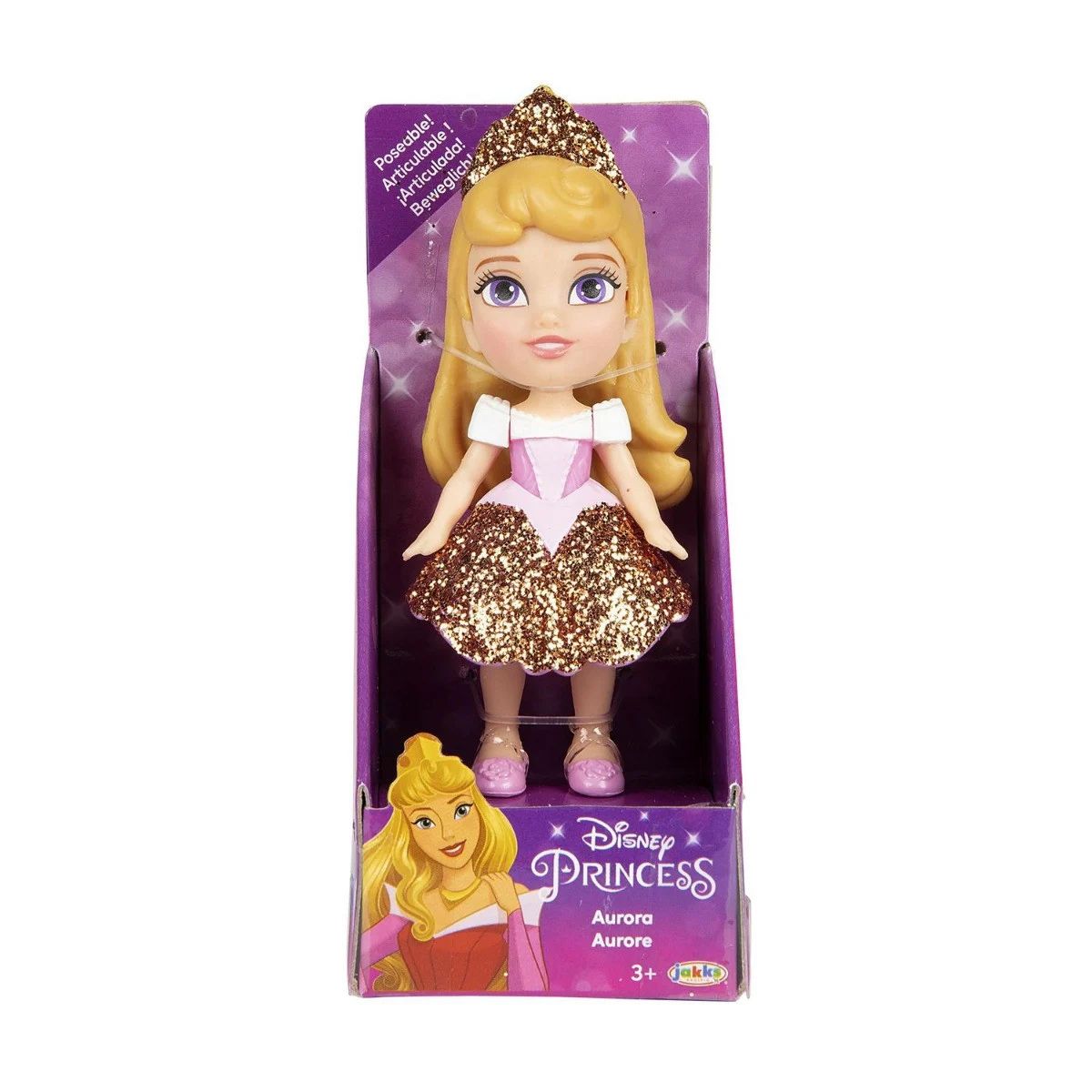 Disney princess mini papusa Aurora 9cm mthlw69_hlw76