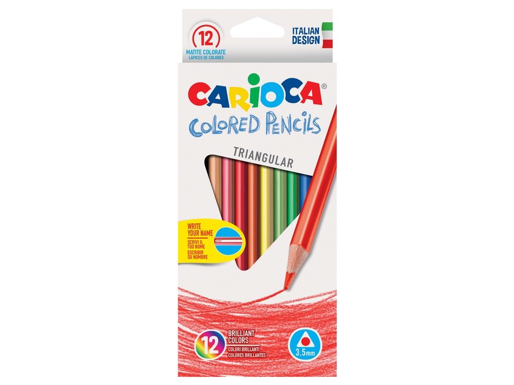 Creioane color triunghiulare carioca 12/set skr086