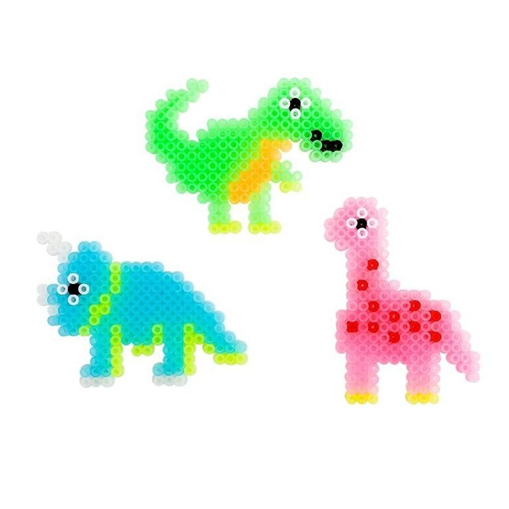 Set margele termoadezive mini creatii 3d dinozauri 957061