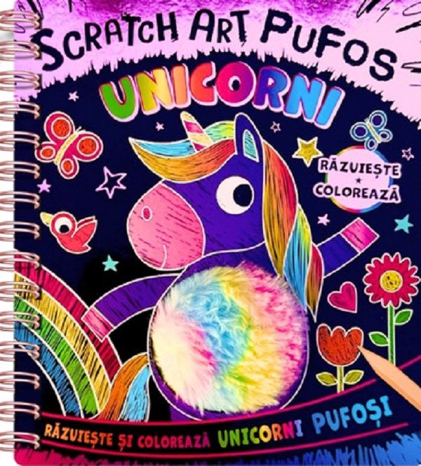 Unicorni. Scratch Art. Pufos