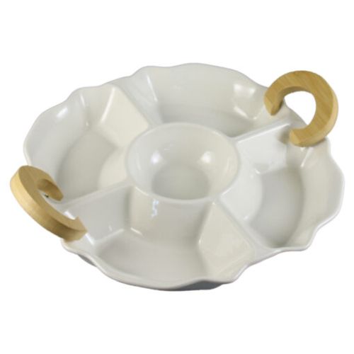 Tava din ceramica cu 5 compartim 33x28cm white 3311