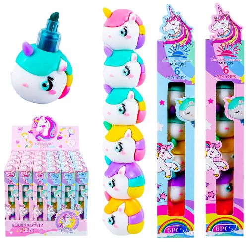 Text markere stivuibile unicorn 5 cul/set md-239