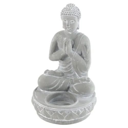 Figurina buddha din rasina cu suport lumanare 19cm 236051