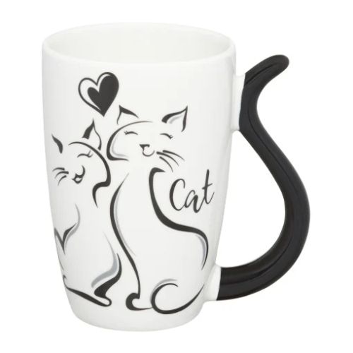 Black cat cana porcelan 370ml doua pisici 19933