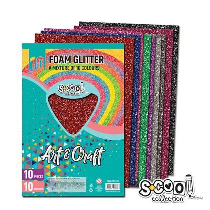 Hartie buretata glitter 10cul/set 20x30cm sc1489