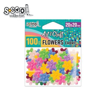 Accesorii craft-floricele textil 20x20mm 100buc/set sc1956