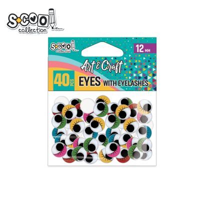 Accesorii craft-ochisori color cu gene 12mm 40buc/set sc2031