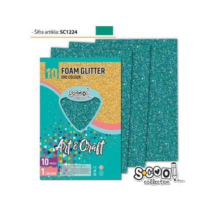 Hartie buretata glitter verde 20x30cm sc1224