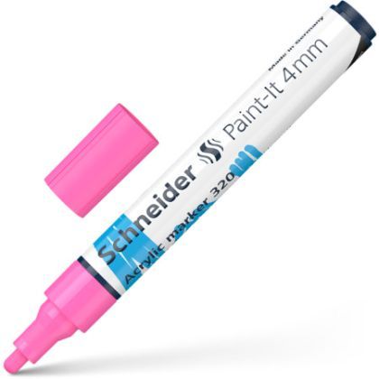 Marker vopsea acrilica paint-it 320 4mm schneider roz pastel