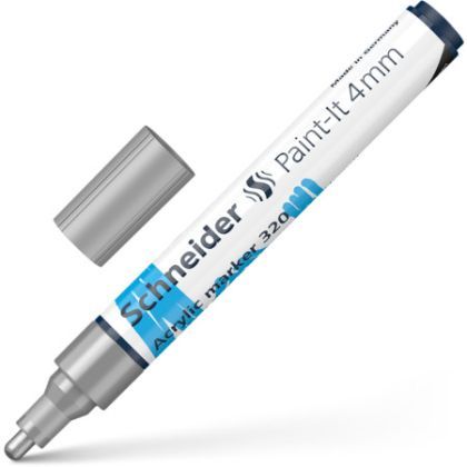 Marker vopsea acrilica paint-it 320 4mm schneider argintiu