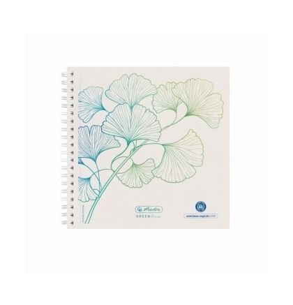 Bloc notes 14.8x14.8cm spira 100file ginkgo greenl 50033522