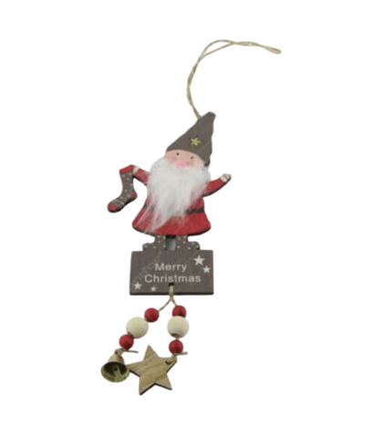 Decor craciun lemn spiridus merry xmas 30 cm dh8055900