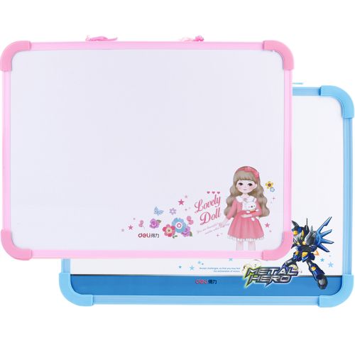 Whiteboard scolar cu rama plastic 40*30cm deli dl7803