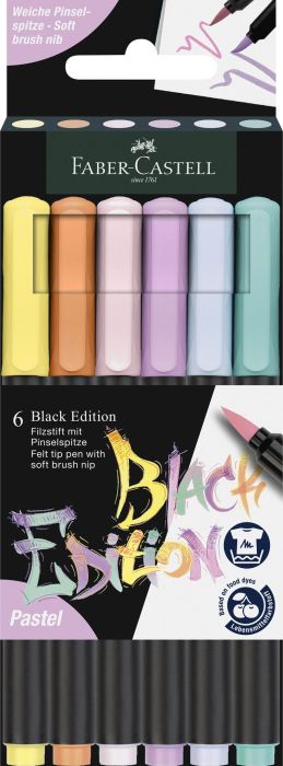 Brush pens black edition set 6 culori pastel fc116453