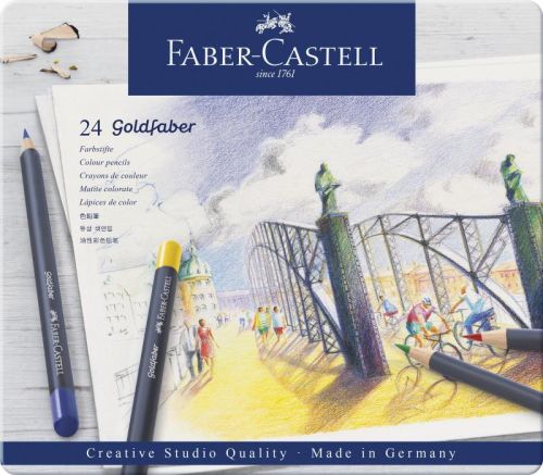 Creioane colorate 24cul goldfaber cut metal fc114724