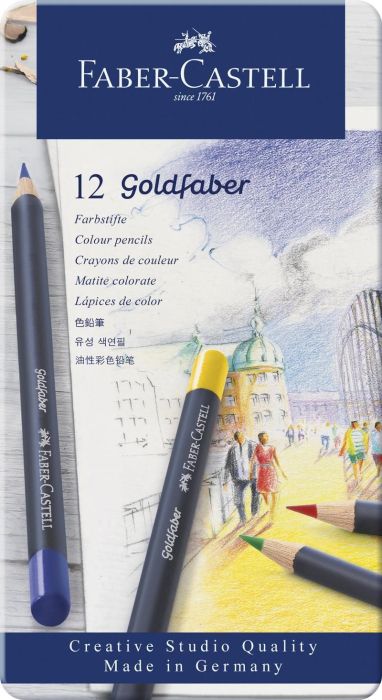 Creioane colorate 12cul goldfaber cut metal fc114712