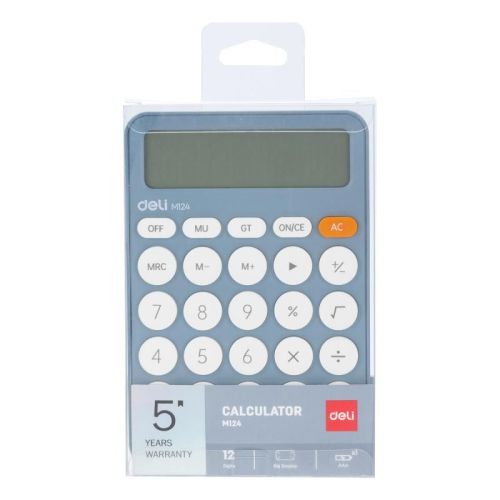 Calculator birou 12dig pls fash em124 bleu deli dlem124b+++