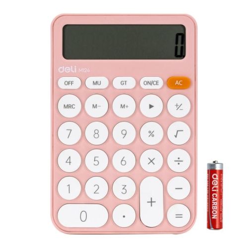 Calculator birou 12dig pls fash em124 roz deli dlem124p+++