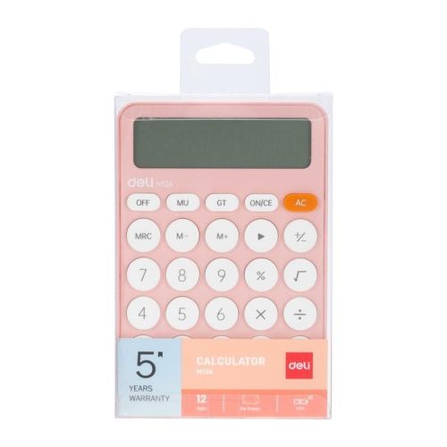 Calculator birou 12dig pls fash em124 roz deli dlem124p+++