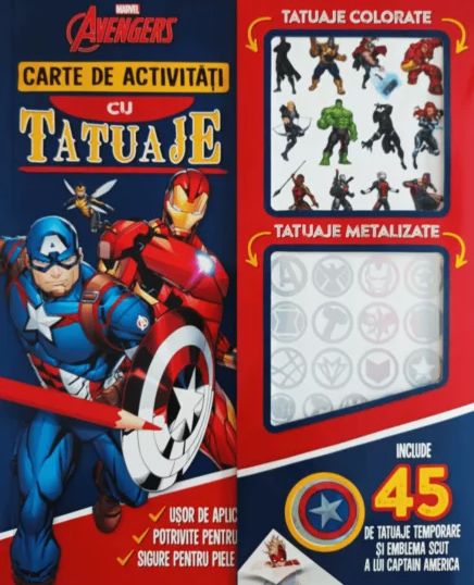 Marvel. Avengers. Carte de activitati cu tatuaje