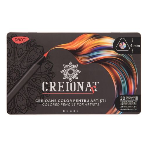 Creion color 30 bicolor cutie metalica daco cc430