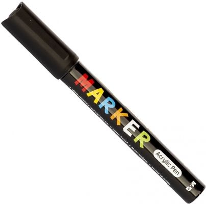 Marker vopsea acril m&g vf rotund 2mm negru apl976d911