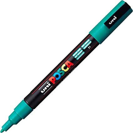 Marker uni pc-3m posca 09-13mm verde smarald k