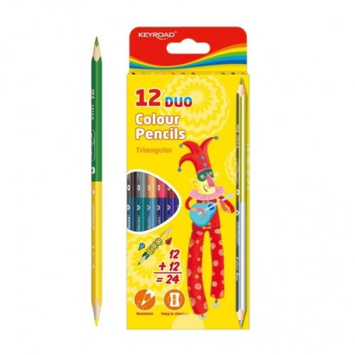 Creioane lungi 12+12 cul keyroad duo 2 capete kr971281