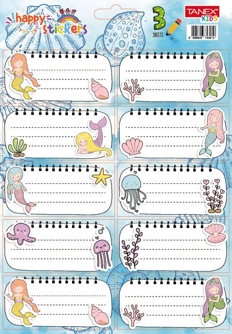 Etichete scolare 30/set mermaids tls-828 tanex twtls828