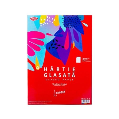 Hartie glasata lucioasa 24x34cm 12file/set daco