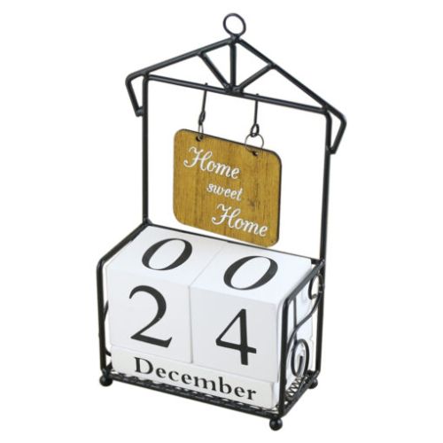 Calendar perpetuu din lemn home sweet home 12x24cm 383332