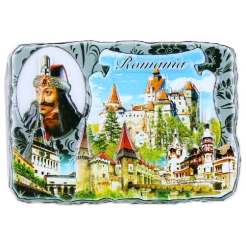 Magnet frigider rasina romania/vlad tepes 7x4cm 382323