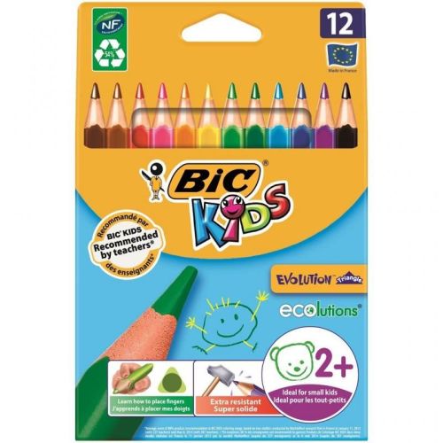 Creioane colorate bic evolution triangle 12buc bc829735