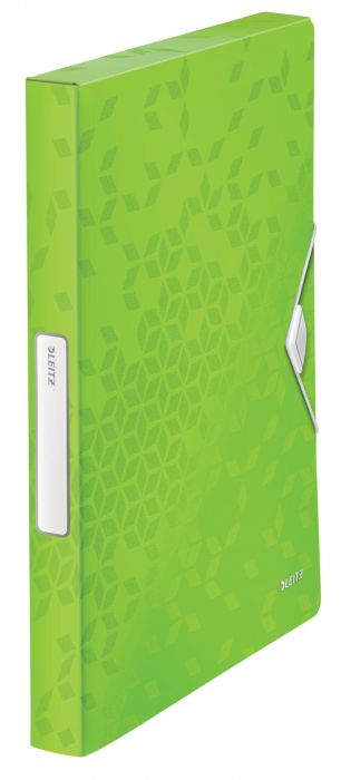 Mapa plastic cu burduf 30mm verde wow leitz 46290054