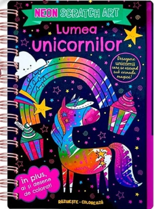 Scratch art neon -lumea unicornilor