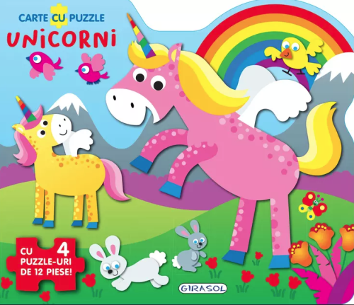 Carte cu puzzle - Unicorni