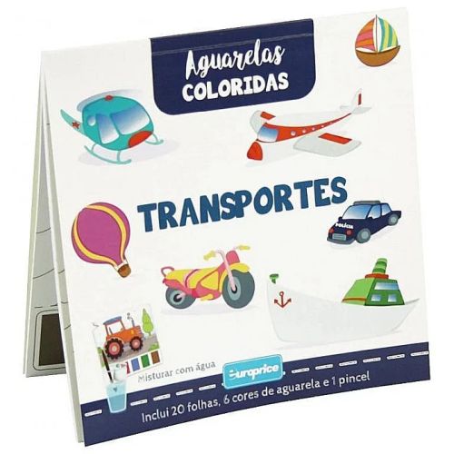 Carte de colorat cu acuarele Transport